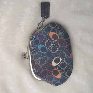 Coach vintage optic c navy blue coin bag